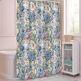 thumbnail image 5 of Shower Curtain Watercolor Floral Green Leaf Shower Curtains for Bathroom Decor, Waterproof Polyester Shower Curtain Set with Hooks, Standard Size 72" x 72" Blue Peony, 5 of 9