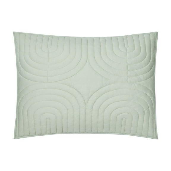 Beautiful by Drew Barrymore Geo Jersey Pillow Sham, Sage, Standard, 2-pack, Adult/Teen