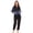 Black-Blue-Arms, variant on Women's Fleece Non-Footed One Piece Pajamas Sleepwear Adult Pajamas Ladies Union Bodysuit
