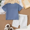 thumbnail image 4 of Teen Boy Clothes Kids Summer Cotton Round Neck Print Short Sleeve Beach 12 18 24 Month 3T 4T 5T Shorts Outfits Suit Set Children's 2 Piece, 4 of 7