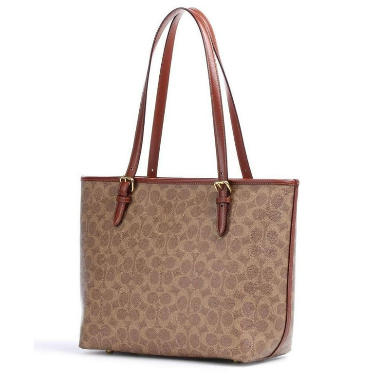 Coach Taylor Signature Logo Canvas Tote Bag - Tan Rust