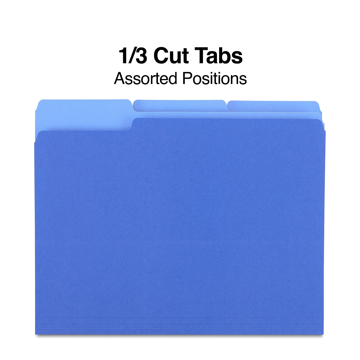 Staples File Folders, 3-Tab, Letter, Blue, 100 Count photo 3