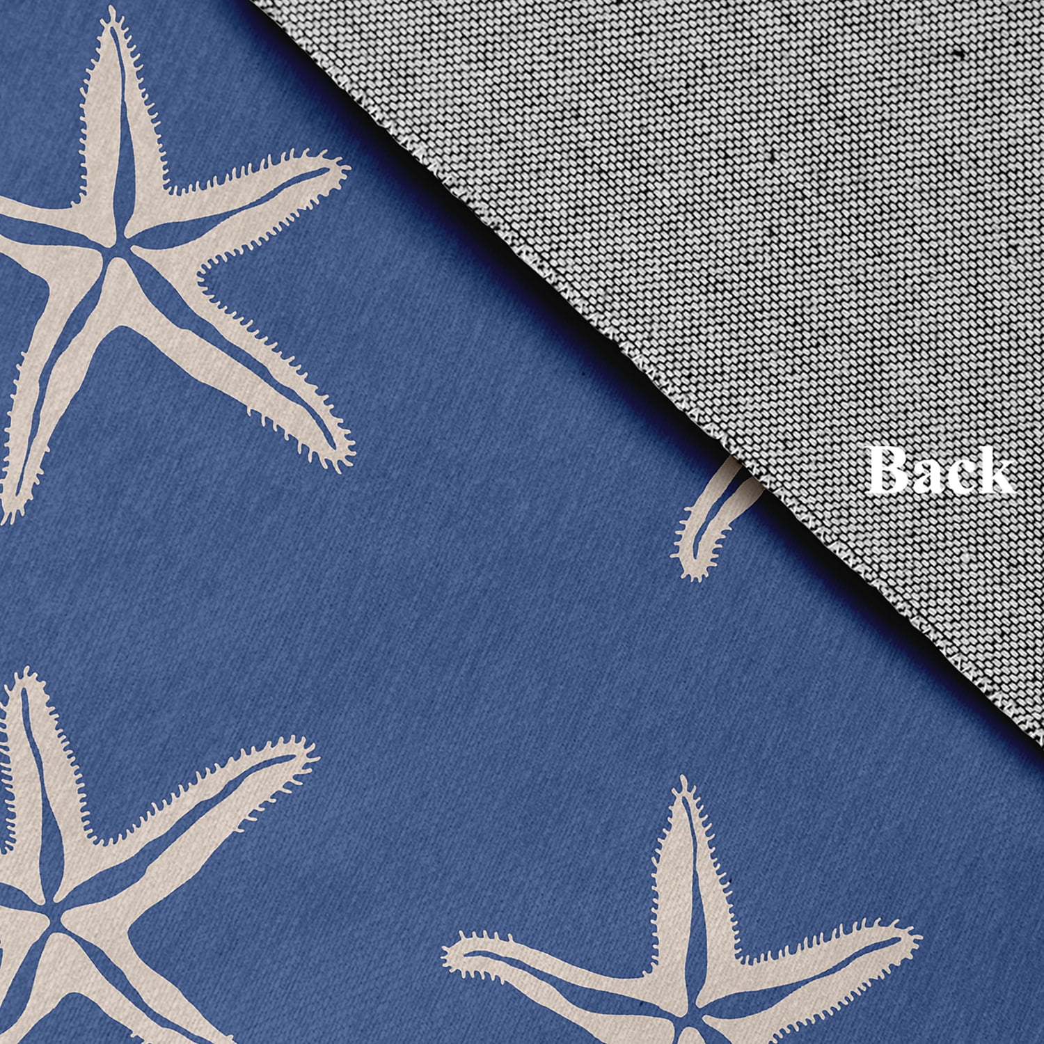 24" 36" Simply Daisy Starfish Beach Style Chenille Area Rug, Nautical Navy