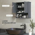 kleankin Wall-Mounted Farmhouse Bathroom Medicine Cabinet with Open ...