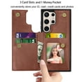 thumbnail image 3 of Ebizware for Samsung Galaxy S24 Ultra Phone Case, Magnetic Leather Wallet Case with Credit Card Cash Slots Holder for Women Men Folio Flip Kickstand Cover for Galaxy S24 Ultra [Brown], 3 of 9