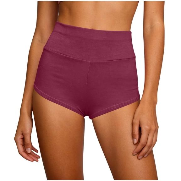 Kvture Cut Out Yoga Shorts Booty Butt Lifting Scrunch Shorts High Waisted Workout Gym Active Hot Pants Wine L