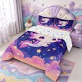 thumbnail image 2 of Manfei Aquatic Axolotl Queen Comforter Set,Watercolor Animals Pattern Comforter Sets Queen,Colorful Stars Reversible,3 Pieces,1 Comforter and 2 Pillowcases, 2 of 7