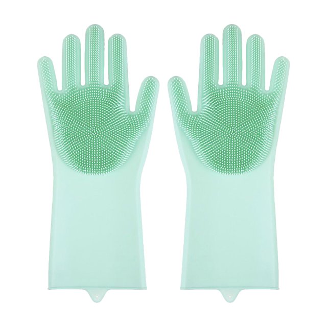 Guantes de silicona para lavavajillas XMMSWDLA, guantes de goma para fregar, cepillo de esponja para limpieza de vajilla, tareas del hogar, cocina y coches.