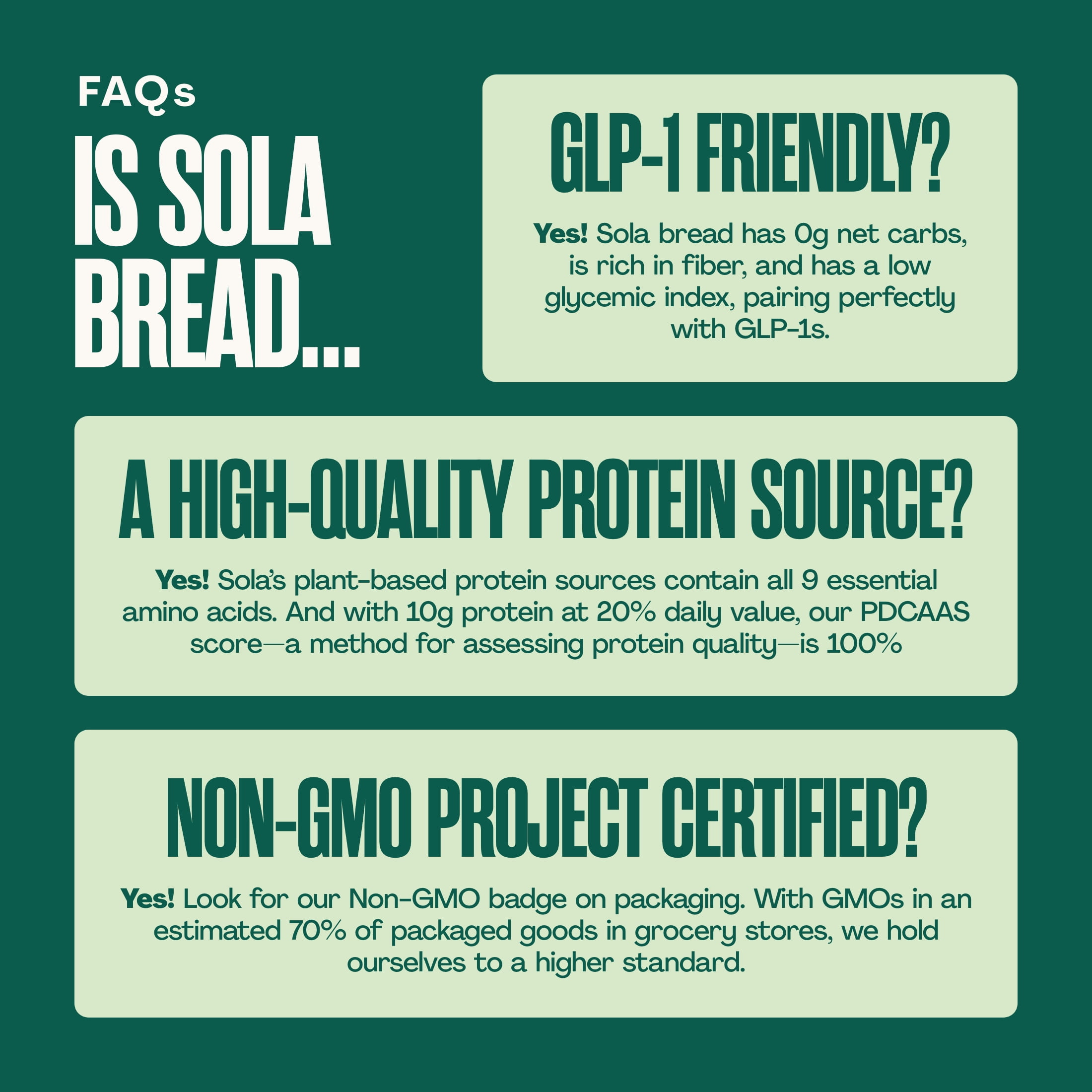 Sola High Protein Bread, 10g Complete Protein, Non-GMO, 20oz Loaf