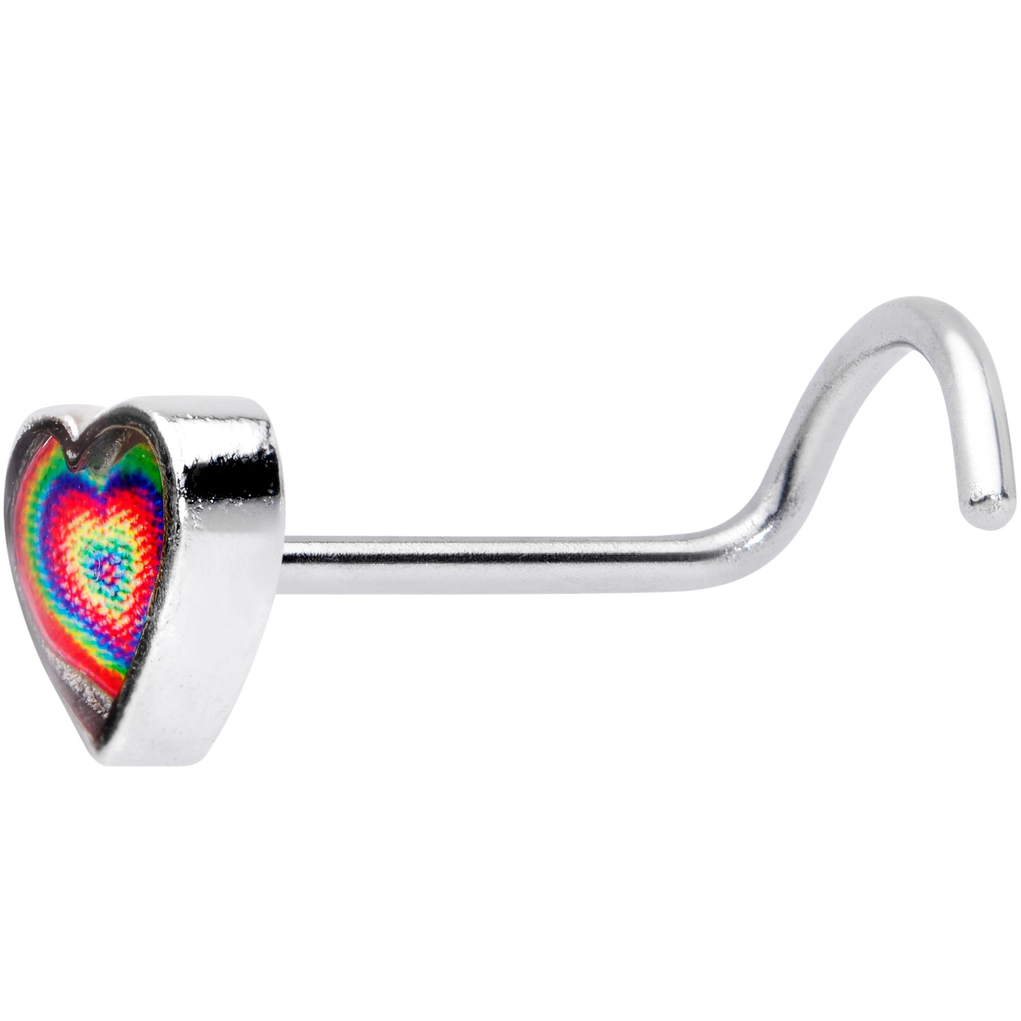 Rose Gold Heart Nose L Bend Piercing 20G & 18G – Cali Crystals