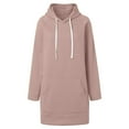 thumbnail image 6 of Pullover Dress for Women 2026 Long Sleeve Trendy Oversized Split Hem Hooded Sweatshirt with Pockets Pullover Top, 6 of 6