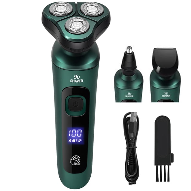 Afeitadora Eléctrica para Hombres Afeitadora Impermeable para El Y El Coche Con Carga USB (juego 3 en 1)