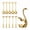 Yellow, variant on ANXPTIME Pack Of 1 Set Stainless Steel Cygnet Shape Dessert Spoon And Fruit Fork Set
