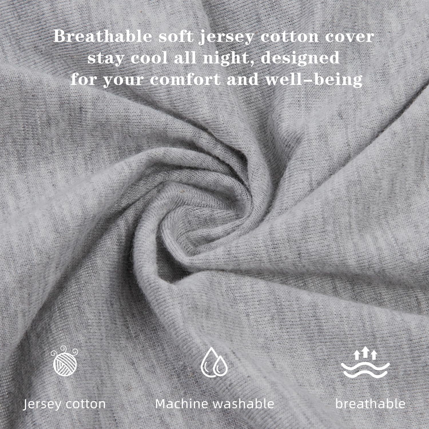 Chilling Home Pregnancy Pillow, J Shape Pregnancy Pillows for Sleeping, Body Pillow for Sleeping, Body Pillows for Adults, Maternity Pillow, with Jersry Removable Cover, Grey