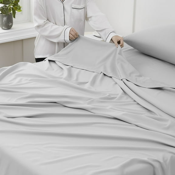 Sweet Home Collection 1500 Supreme Flat Sheet Twin Silver