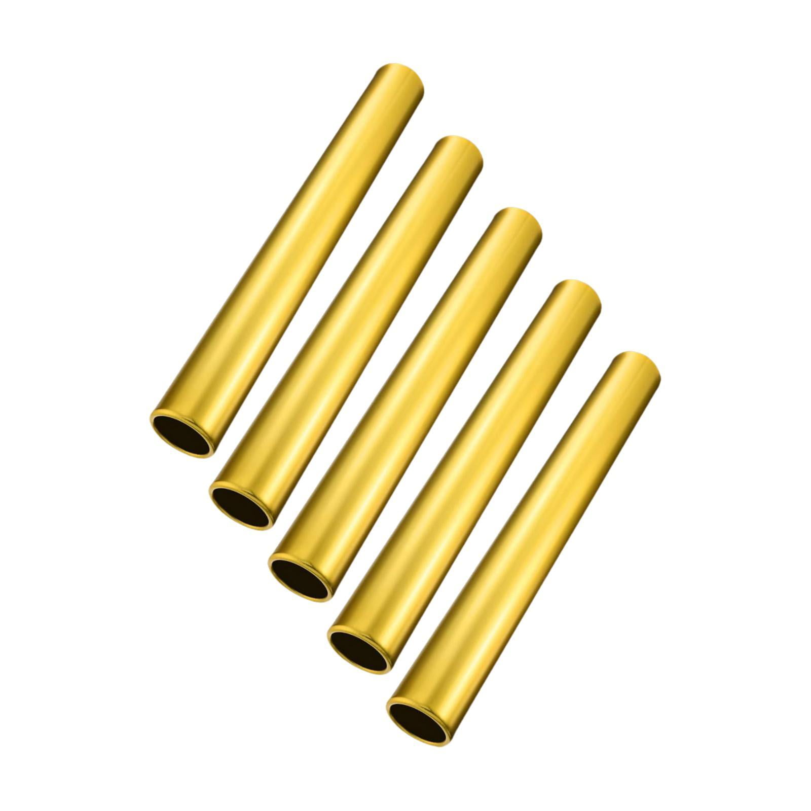 Wswqop Set of 5 Relay for Track And Field Events, 11.42" Running Sticks for Outdoor Use Gold