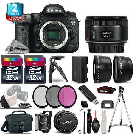 Canon EOS 7D Mark II Camera + 50mm STM -3 Lens Kit +32GB +EXT BATT +2yr