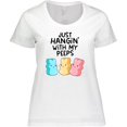 thumbnail image 3 of Inktastic Easter Just Hangin' with My Peeps Women's Plus Size T-Shirt, 3 of 5