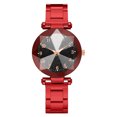thumbnail image 1 of Reloj de cuarzo para mujer, esfera redonda, cinturón de aleación, elegante reloj de pulsera informal, rojo, 1 of 1