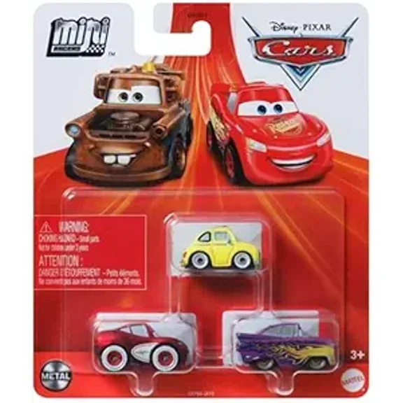 Disney Cars Mini Racers 3 Pack (McQueen Makeover Crusin Lightning, Luigi and Ramone)