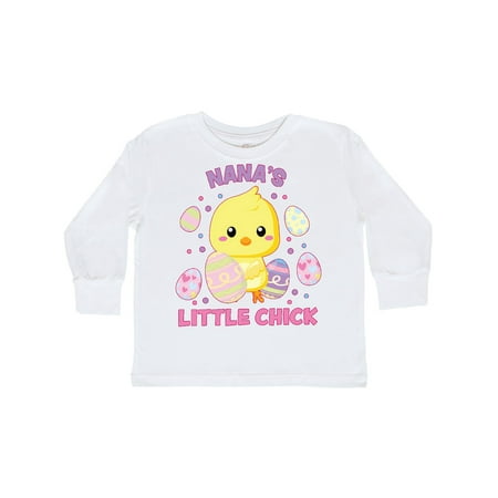 

Inktastic Nana s Little Chick Cute Easter Chick with Colorful Eggs Gift Toddler Boy or Toddler Girl Long Sleeve T-Shirt