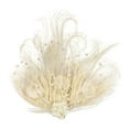 thumbnail image 2 of MSJUHEG Tea Party Hats,Feather Hair Clip,Feather Headpiece,Church Hats,Fascinators Hats,Brooch for Tea Clip Fascinators Wedding Hair Headband Beige One Size, 2 of 4
