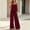 Wine women's boho vacation outfit a1, variant on Cagogo Women's 2 Piece Casual Sets V Neck Sleeveless Tank Top Wide Leg Pants Solid Boho Vacation Outfit Loose Summer Travel Clothes Matching Lounge Sets Tracksuits, Pink 2XL