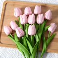 thumbnail image 4 of Pu Mini Tulip Artificial Flower Fake Flower Home Wedding Feel Artificial Flower Plastic Flower, Sunset Red, 4 of 5