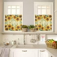 thumbnail image 4 of Yellow Sunflower Kitchen Curtains, Spring Floral Striped Farmhouse 3-Piece Kitchen Curtain Valance and Tiers Set 36 Inch Length, Rod Pocket Half Window Curtains for Cafe Living Room Bathroom, 4 of 6
