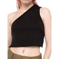 thumbnail image 1 of VISgogo Camisola Femenina, Color Sólido Un Hombro Tejido Chaleco Sin Respaldo Crop Tops Traje De Verano, S/M/L VISgogo moda, 1 of 2