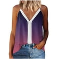 thumbnail image 2 of Idoravan Tank Tops for Women Women's Fashion Solid Sleeveless Vest T-shirt Sling Blouse V Neck Casual Tops, 2 of 4