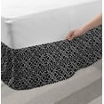 thumbnail image 2 of Geometric Bed Skirt, Retro Stripy Flooring Tile Design Composed by Chain Linked Squares, Elastic Bedskirt Dust Ruffle Wrap Around for Bedding Decor, 4 Sizes, Black Grey and White, by Ambesonne, 2 of 2