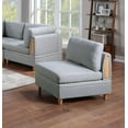 thumbnail image 4 of Modern Contemporary 7pc Sofa Set Sofa Loveseat Armless Chair Ottoman Wedge Living Room Light Grey Dorris Fabric Wooden Deco, 4 of 9