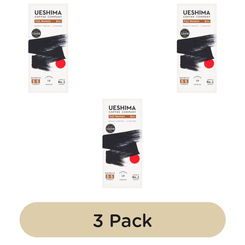 Ueshima Fuji Mountain Nespresso Compatible Capsules, 10 pods per pack, British Import (Pack of 3)
