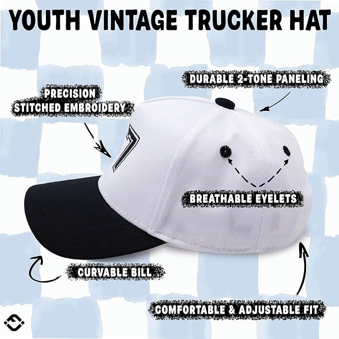 Funky Junque Kids Trucker Hat Baseball Cap - 67 - Black/White (Medium/Large - 2-9 Years)