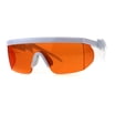 80s Retro Flat Top Goggle Sunglasses - Crooked Bolt Arm Style With Pop Color Lens Shield, UV400 Protection
