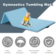 thumbnail image 3 of YRLLENSDAN Large Gymnastics Mat Folding Gym Mat for Kids Leather Tumbling Mat for Gymnastics for Home Schooling and Daycare Cheer Mat Thick Exercise Mat for Home Workout 4×8 ft,Blue, 3 of 7