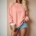 thumbnail image 2 of larppty Fall Fashion Crewneck Sweatshirt Long Sleeve Loose Fit Pullover Tops Drop Shoulder Sweatshirts for Women (Light Pink, XXL), 2 of 6