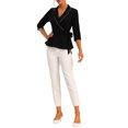 thumbnail image 2 of INSPIRE CHIC Peplum Tops for Women's Tie Waist Notch Lapel Collar Blouse, 2 of 5