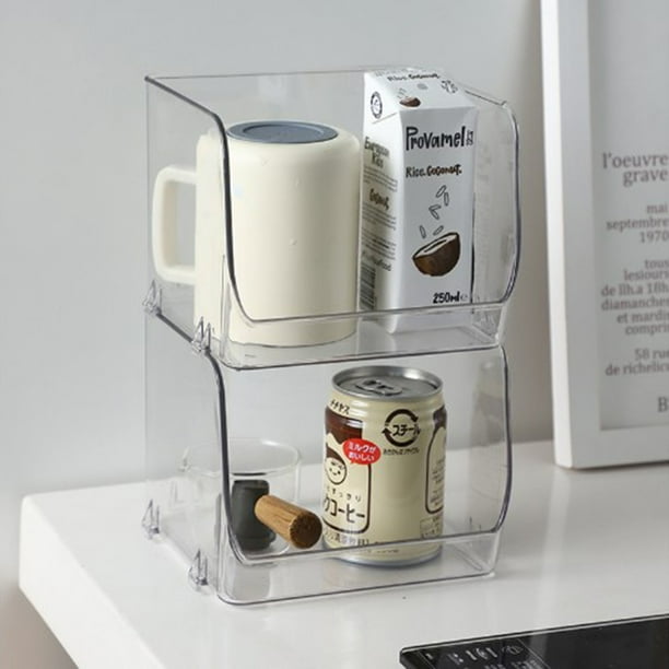 Organizador de maquillaje Jadeshay vitrina de cosméticos plástico apilable transparente