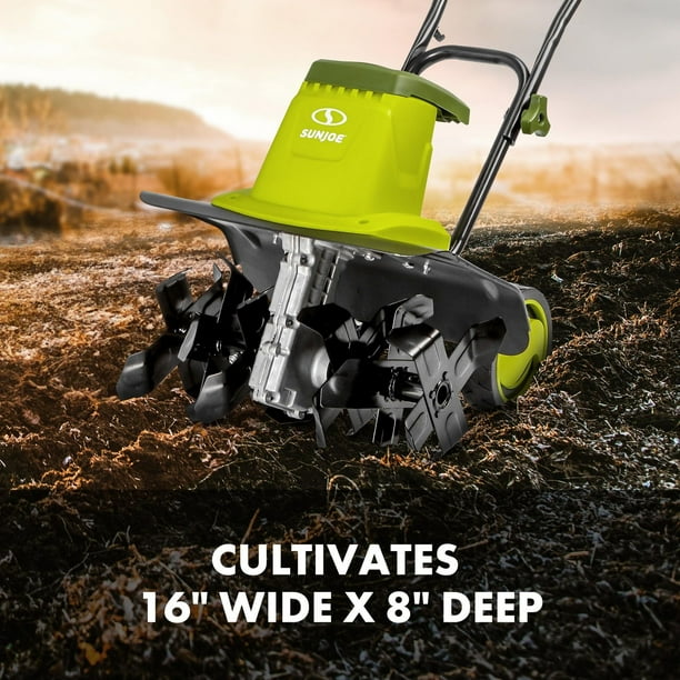 Sun Joe TJ603E Electric Garden Tiller/Cultivator, 16-Inch, 12 Amp