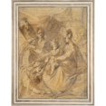 thumbnail image 3 of Jacques Bellange 12x14 Black Modern Framed Museum Art Print Titled - Holy Family with Saints Anne and Mary&nbsp;Magdalene, 3 of 5