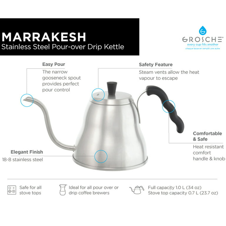 GROSCHE Marrakesh Gooseneck Kettle for Pour Over Coffee Maker