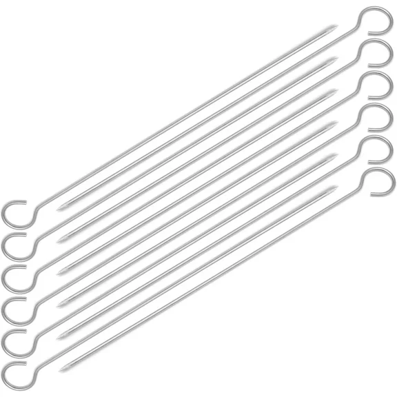 12 Pcs 12-Inch Stainless Steel Round Shish Kebab Bbq Skewers