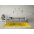 thumbnail image 3 of Ahgly Company Machine Washable Indoor Round Oriental Yellow Traditional Area Rugs, 6' Round, 3 of 4