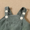 thumbnail image 6 of Tao Tao Newborn Baby Boy Girl Fall Clothes Sleeveless Corduroy Romper Overalls Jumpsuits with Pocket Infant Photoshoot Outfits Green 0 Months, 6 of 8