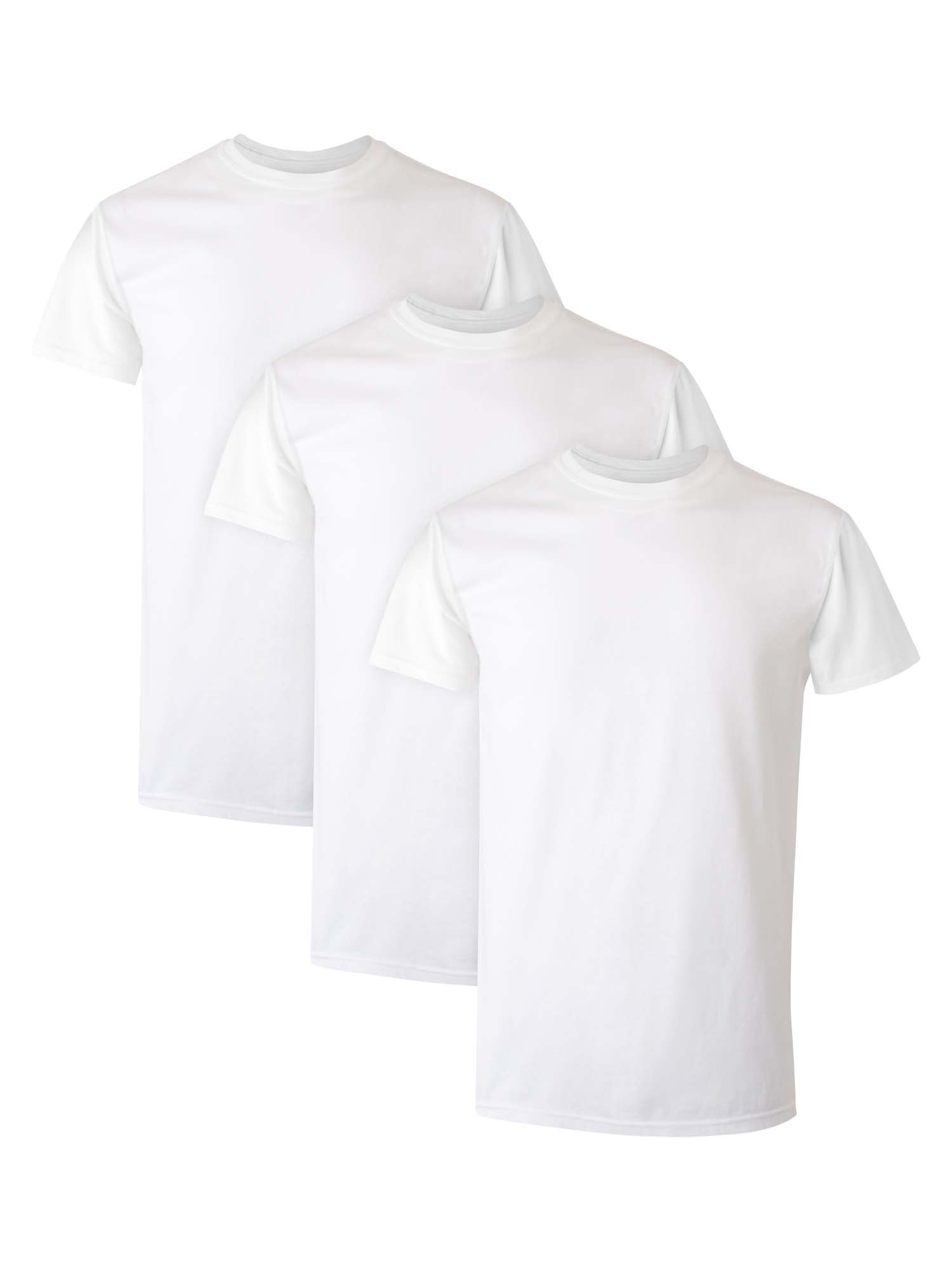 Hanes Men's Comfort Fit Ultra Soft Cotton White Crew T-Shirt Undershirts, 3 Pack