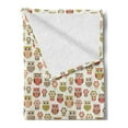 thumbnail image 2 of Owls Soft Flannel Fleece Throw Blanket, Ornate Owl Birds with Different Retro Style Patterns Blooming Flowers Childhood, Cozy Plush for Indoor and Outdoor Use, 60" x 80", Multicolor, by Ambesonne, 2 of 5