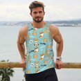 thumbnail image 6 of Gukieu Cute Dogs Corgi Print Men's Quick Dry Fitness Vest, Round Neck Sleeveless Fitness Bodybuilding Top-Large, 6 of 7