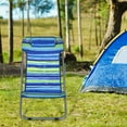 thumbnail image 3 of Patiojoy 2 PCS Beach Chair Lounger Reclining Folding Chair w/3-Position Adjustable Backrest Blue, 3 of 10